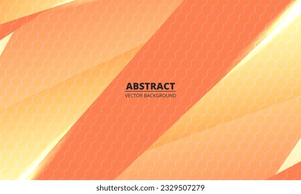 Orange 3d hexagonal technology vector abstract background. Hexagon texture grid. Honeycomb vector illustration