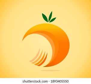 Ilustración vectorial del logotipo 3D naranja