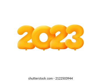 Orange 3D number 2023 balloon realistic 3d helium Orange balloons. Coupon Vector illustration design Party decoration,Birthday,Anniversary,Christmas,Xmas,New year,Holiday Sale,celebration,carnival