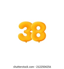 Orange 3D number 38 balloon realistic 3d helium Orange balloons. Coupon Vector illustration design Party decoration, Birthday,Anniversary,Christmas, Xmas,New year,Holiday Sale,celebration,carnival