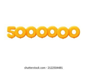 Orange 3D number 5000000 balloon realistic 3d helium Orange balloons. Coupon Vector illustration design Party decoration,Birthday,Anniversary,Christmas,Xmas,New year,Holiday Sale,celebration,carnival