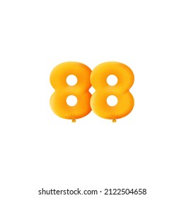 Orange 3D number 88 balloon realistic 3d helium Orange balloons. Coupon Vector illustration design Party decoration, Birthday,Anniversary,Christmas, Xmas,New year,Holiday Sale,celebration,carnival
