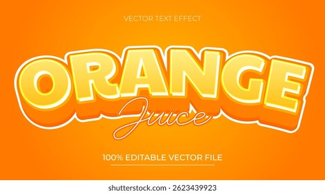 Orange 3d realistic text effect vector editable text