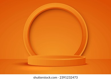 Orange 3D stage podium for display product