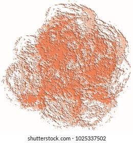 orange 3D stucco structure pattern with engraved circle element on white background, vector illustration