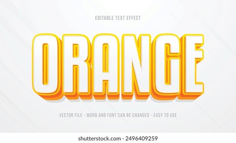 Orange 3d text effect, editable text style effect