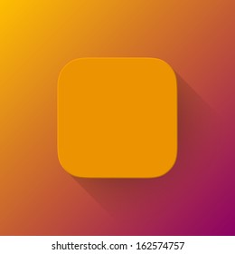 Orange abstract app icon, blank button template with flat designed shadow and gradient background for internet sites, web user interfaces (UI) and applications (apps). Vector illustration.