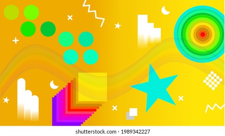 orange abstract background and beautiful colorful rainbow.