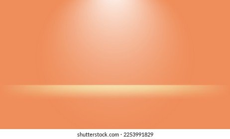 fondo abstracto anaranjado. escena oscura en blanco con foco y iluminación en el suelo en la sala de estudio