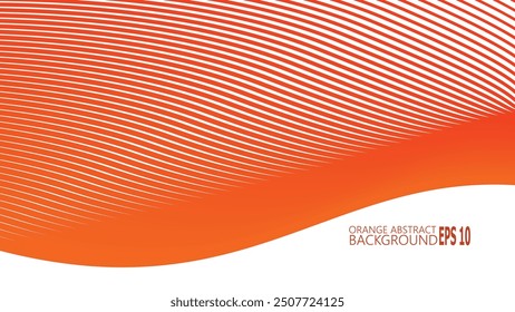 Orange abstract background with blue curve line vector image