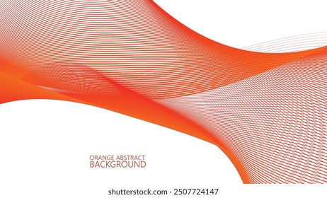 Abstrakter orangefarbener Hintergrund mit blauem Kurvenlinienvektorbild