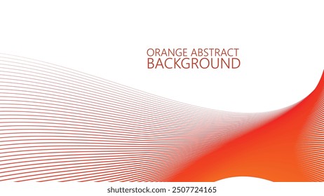 Orange abstract background with blue curve line vector image