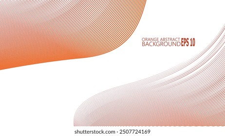 Orange abstract background with blue curve line vector image