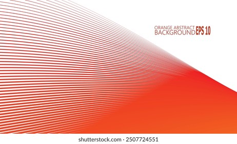 Orange abstract background with blue curve line vector image