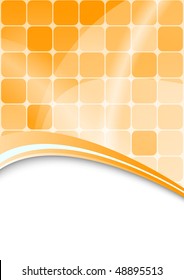 Orange abstract background with cells. Vector