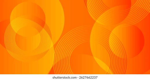 Plano de fundo abstrato laranja com formas circulares. Elementos de design geométrico. Adequado para brochuras, folhetos, banners, corporativos, capas, sites, cartazes. Ilustração vetorial