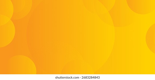 Fondo abstracto naranja con Formas circulares y línea ondulada. Ilustración vectorial