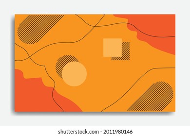 Orange abstract background and circle and square lines. Great background for sales templates, web, banner, social media, computer etc