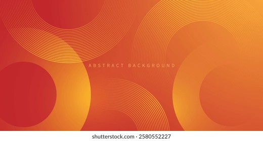 orange abstract background with circles. modern simple bright yellow geometric shapes design with lines pattern. Vector illustration