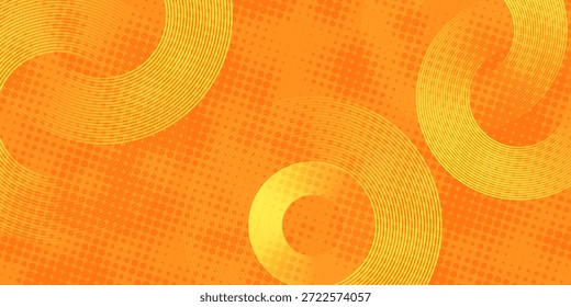 Fundo abstrato laranja com padrões de linha circulares.Eps10