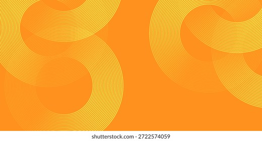 Orangefarbener abstrakter Hintergrund mit kreisförmigen Linienmustern.Eps10