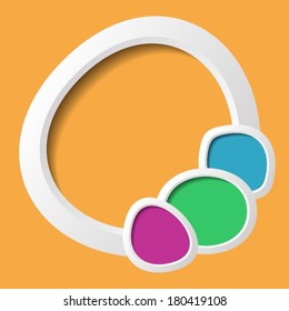 Orange abstract background with colorful round text places