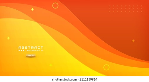 Orange abstract background with creative line and minimal ornament