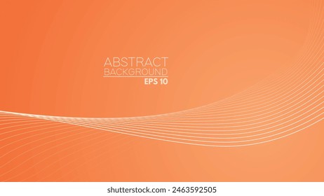 orange abstract background with curve line