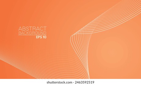 orange abstract background with curve line