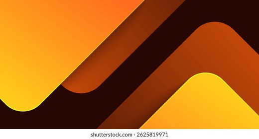 Orange abstract background with dark orange and shadow. Geometric shape overlap layers. Transparent squares. Modern luxury rounded squares graphic pattern banner template design
