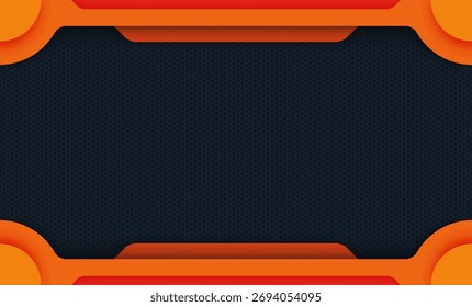 Orange abstract background with decorative frame and keys vector illustration