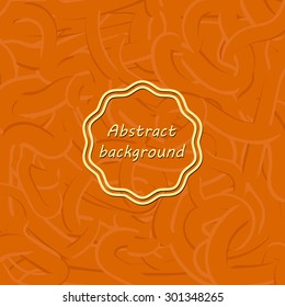 Orange abstract background with different lines. Like gum or pasta; Thin line. Vector version