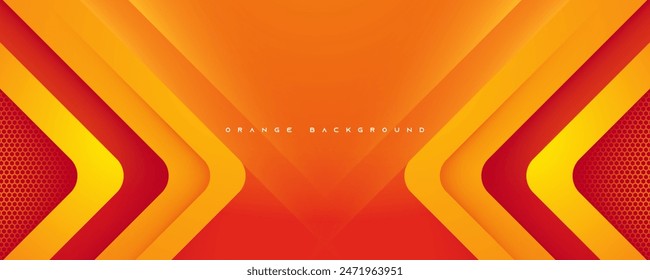 Orange abstract background dynamic arrow shape design vector