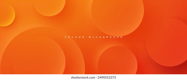 Orange abstract background dynamic circle texture design vector