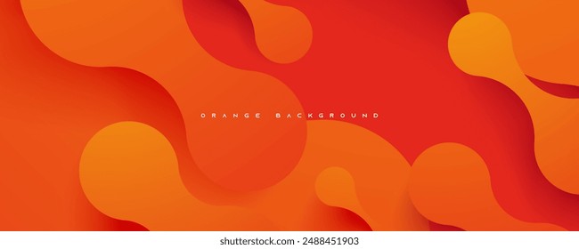 Orange abstract background dynamic shape composition design vector