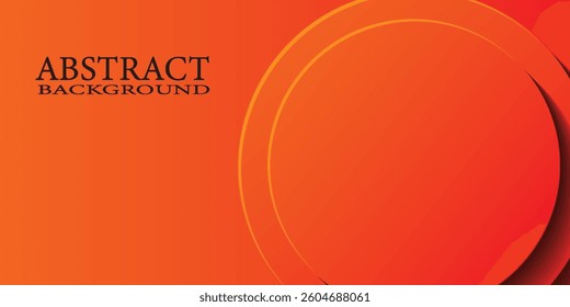 orange abstract background. Dynamic shapes with 3d circle yellow papercut layer 