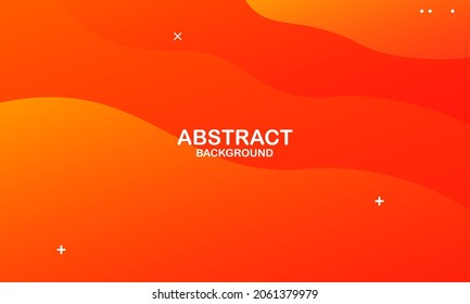 Orange abstract background. Fluid shapes composition. Vector illustration