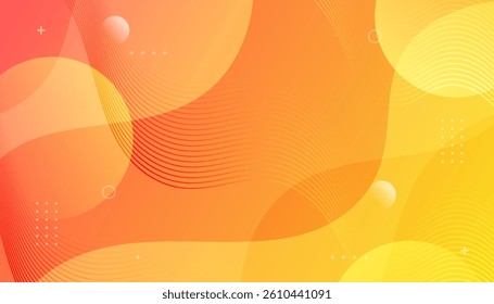 Orange Abstract Background. Fluid Shapes. Gradient Shapes. Vector Illustration.