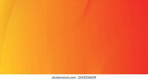 Orangefarbener abstrakter Hintergrund mit geometrischer Form. Moderne diagonale, gerundete Linien mit Farbverlauf. Dynamische Formen. Minimal geometrisch. Futuristisches Konzept. Vorlage für horizontale Banner.