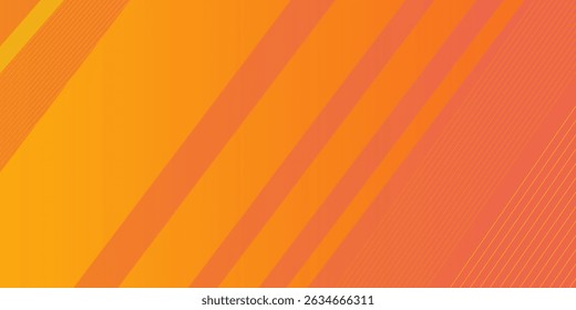 Orange abstract background with geometric shape. Modern gradient diagonal rounded lines. Dynamic shapes.