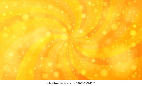 Orange abstract background with glare and sunlight. Vector illustration.
