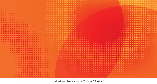 Orange abstract background with glowing diagonal circle lines