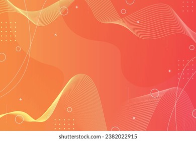 Orange abstract background with glowing wave. Shiny moving lines design element. Modern gradient flowing wave lines. Futuristic technology concept. Vector illustration
