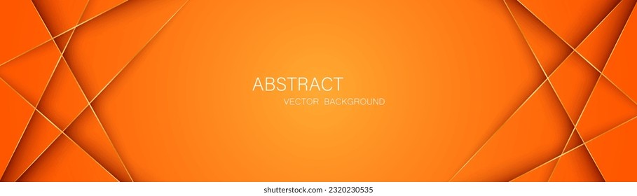 Orange abstract background with golden glowing lines with free space for design. modern technology innovation concept background	