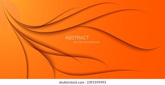 Fondo abstracto naranja con líneas doradas brillantes con espacio libre para el diseño