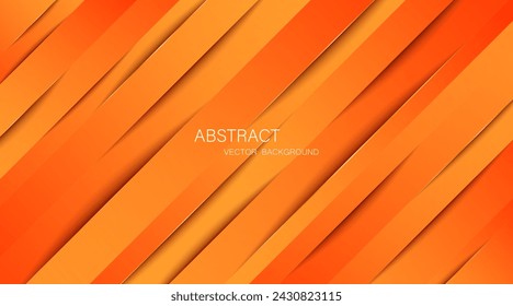 Orange abstract background with golden glowing lines with free space for design. modern technology innovation concept background	