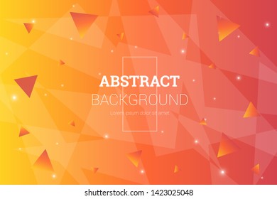 Orange abstract background with gradient triangles. Futuristic design posters with place for text or message. Colorful background for use as a web and application design, banners, posters, advertising