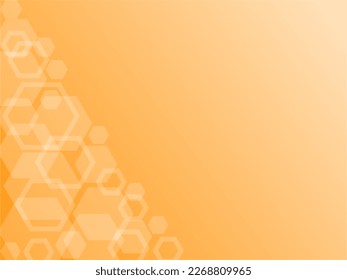 Orange abstract background with hexagon element 