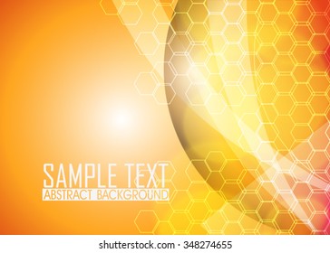 Orange abstract background illustration. Template for business card or banner 