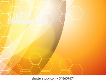 Orange abstract background illustration. Template for business card or banner 